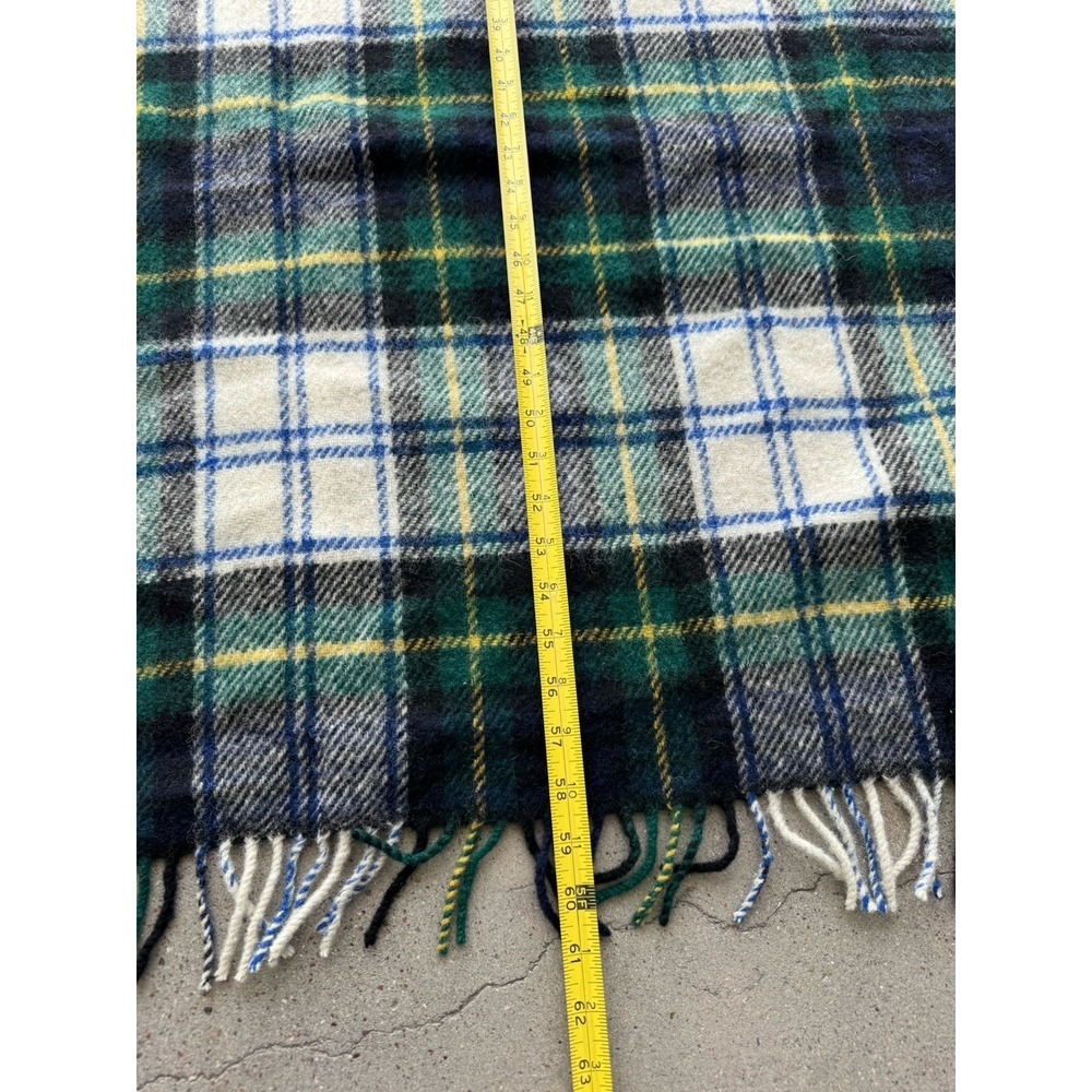 Vintage Highland Home Industries 100% Wool Scotland Fringed Throw Blanket 52x58 - Picture 3 of 5